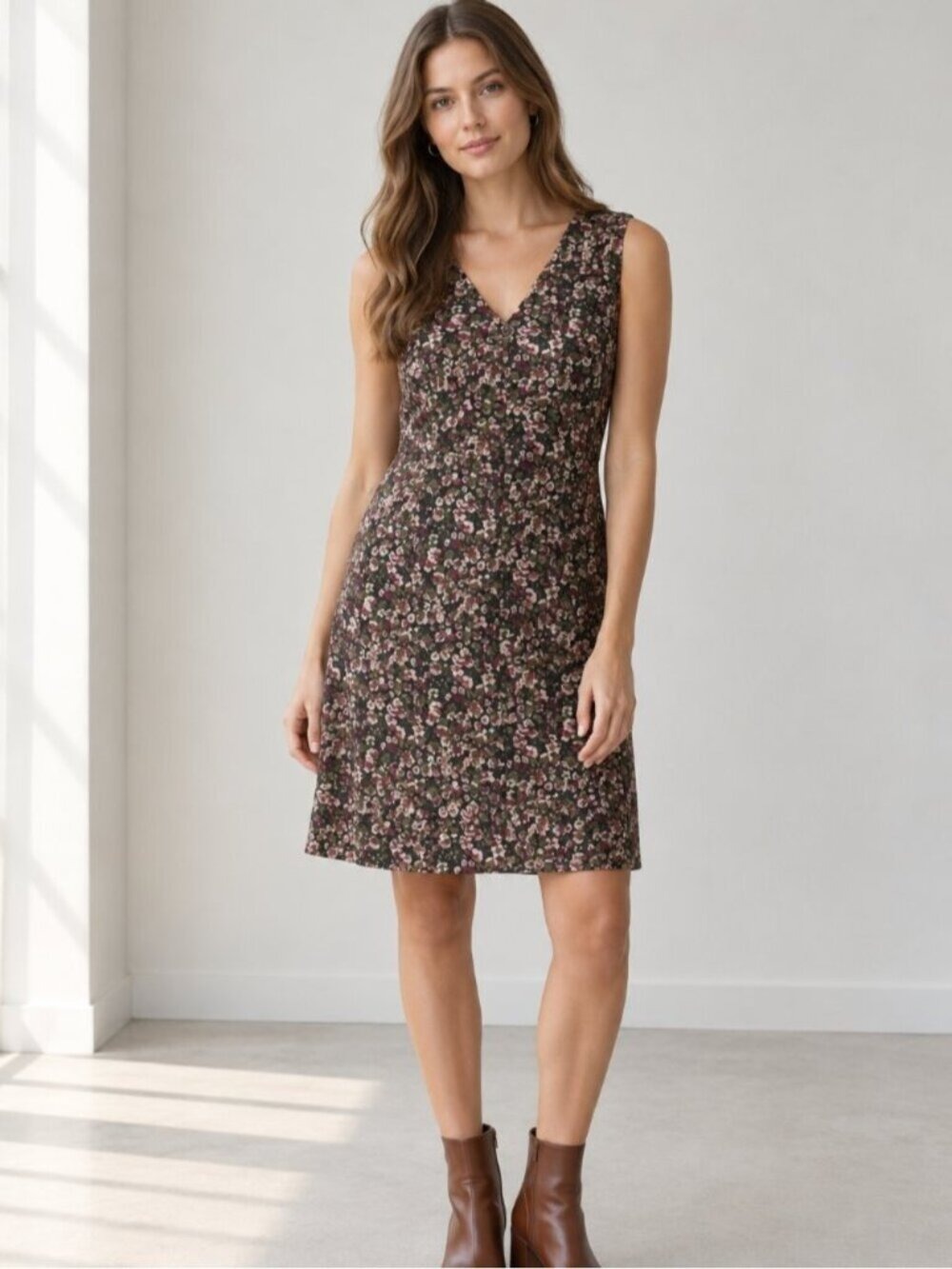BloomChic Floral Print Sleeveless V Neck Midi Dress 1X NWT 0584